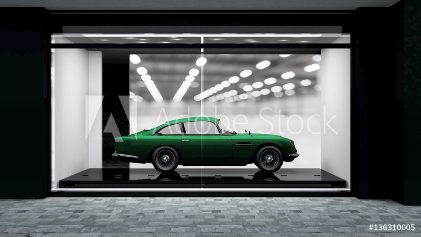 Afbeeldingen van Schaufenster mit klassischem Automobil